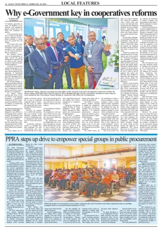 Why e-Government Key in Cooperatives Reforms - Daily News