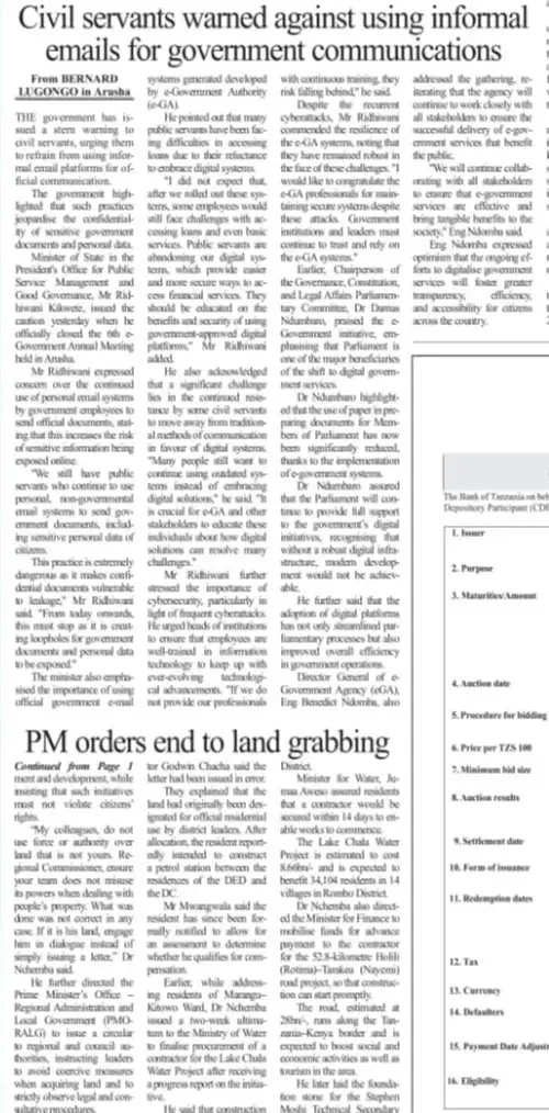 Civil servants warned against using informal emails for government communications - Daily News